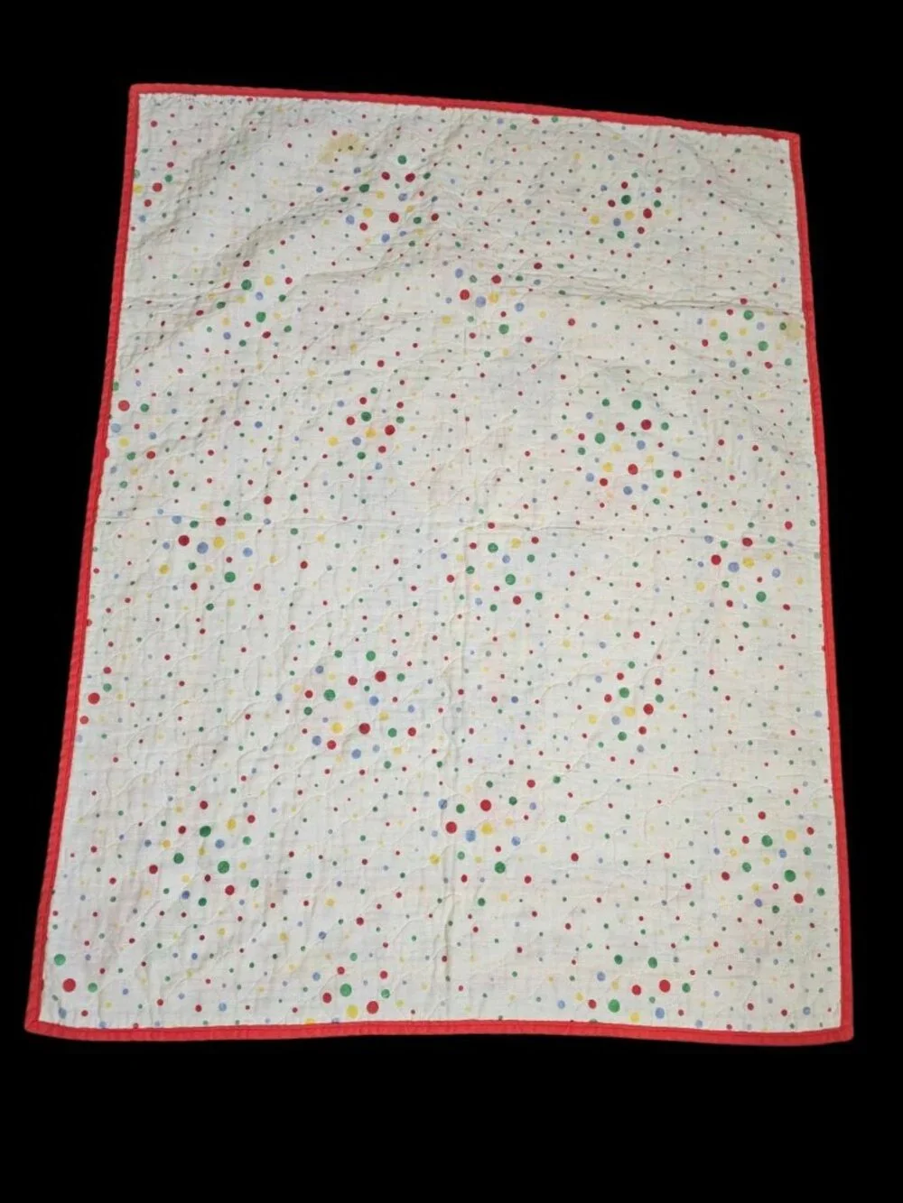 VTG Baby Quilt Blanket Circus Clown Juggling ABCs Multi-color 33‎ X 43 In